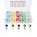 CESFONJER 500 PCS Led Leuchtdioden 3 mm, Rund Farbe Dioden 3 mm 2-poligen, (5 Farben x 100pcs), Farbe Sortiert Weiß/Rot/Gelb/Grün/Blau Kit Box Set