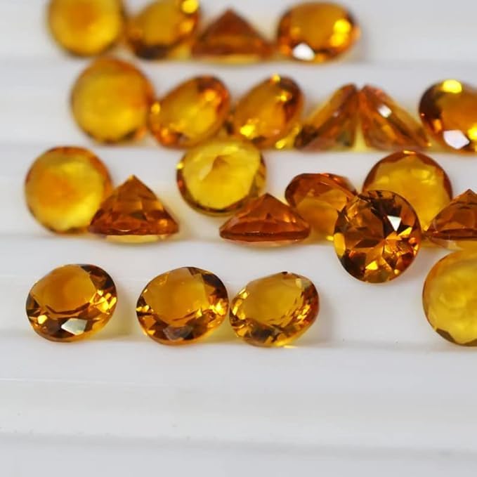 Madeira cytryn od 2 mm do 8 mm kamień szlachetny okrągły żółty cytryn fasetowany szlif naturalny cytryn Madera kamień szlachetny do produkcji biżuterii łąki 1 szt, 8mm, Kamień szlachetny, Cytryn z Madery