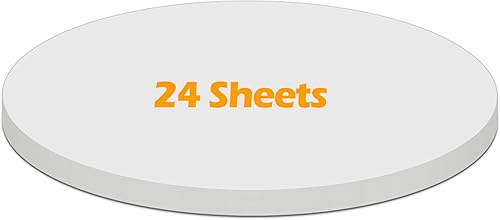 Ezyaid Círculos de papel de cartulina blanca de 6 pulgadas, 250 gsm92 libras, papel grueso pesado 24 hojas para niños, artes y manualidades y