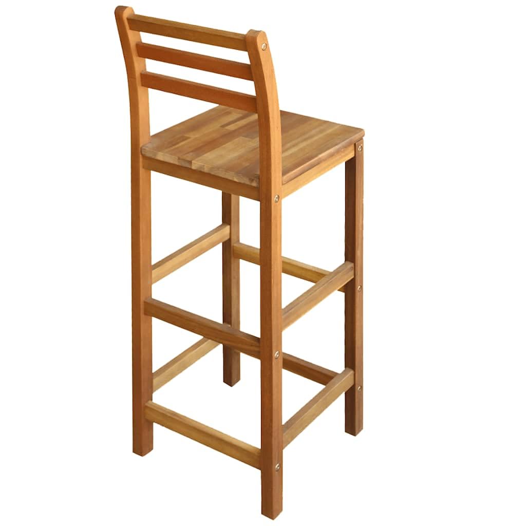 vidaXL 2X Taburetes Barra 42x36x110 cm Sillas Altas Bar Madera Maciza Acacia