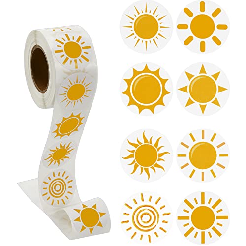 500 Pcs Sun Stickers Birthday Party Favor for Sunshine Baby Shower