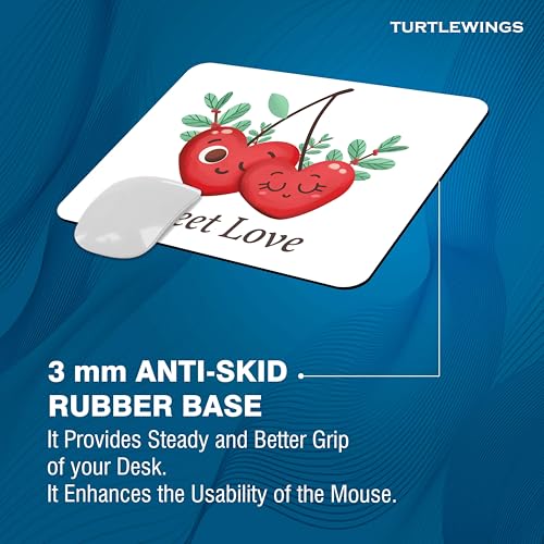Image of TURTLEWINGS | Mousepad |Aesthetic Strawberry Mousepad - 22x18 cm, 3mm Thick | Abstract Design Non-Slip Rubber Base | Office, Study & Gaming Use | Premium Smooth Surface 2 (Design 08)