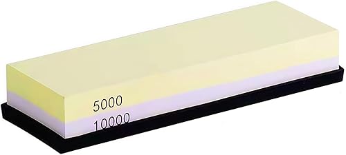 Piedra de afilar de grano 500010000, afilador de cuchillos portátil Bellairis con base de goma antideslizante para cocina, exterior, Afilador de