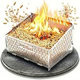 Pelled | 31x25x19cm hitzeresistenter Pelletkorb für Kaminofen | Edelstahl Pelletkorb | Pelletbrennkorb 40% mehr Heizleistung | Pelletkorb für Holzofen mit sauberer Verbrennung | Pelletskorb Kaminofen
