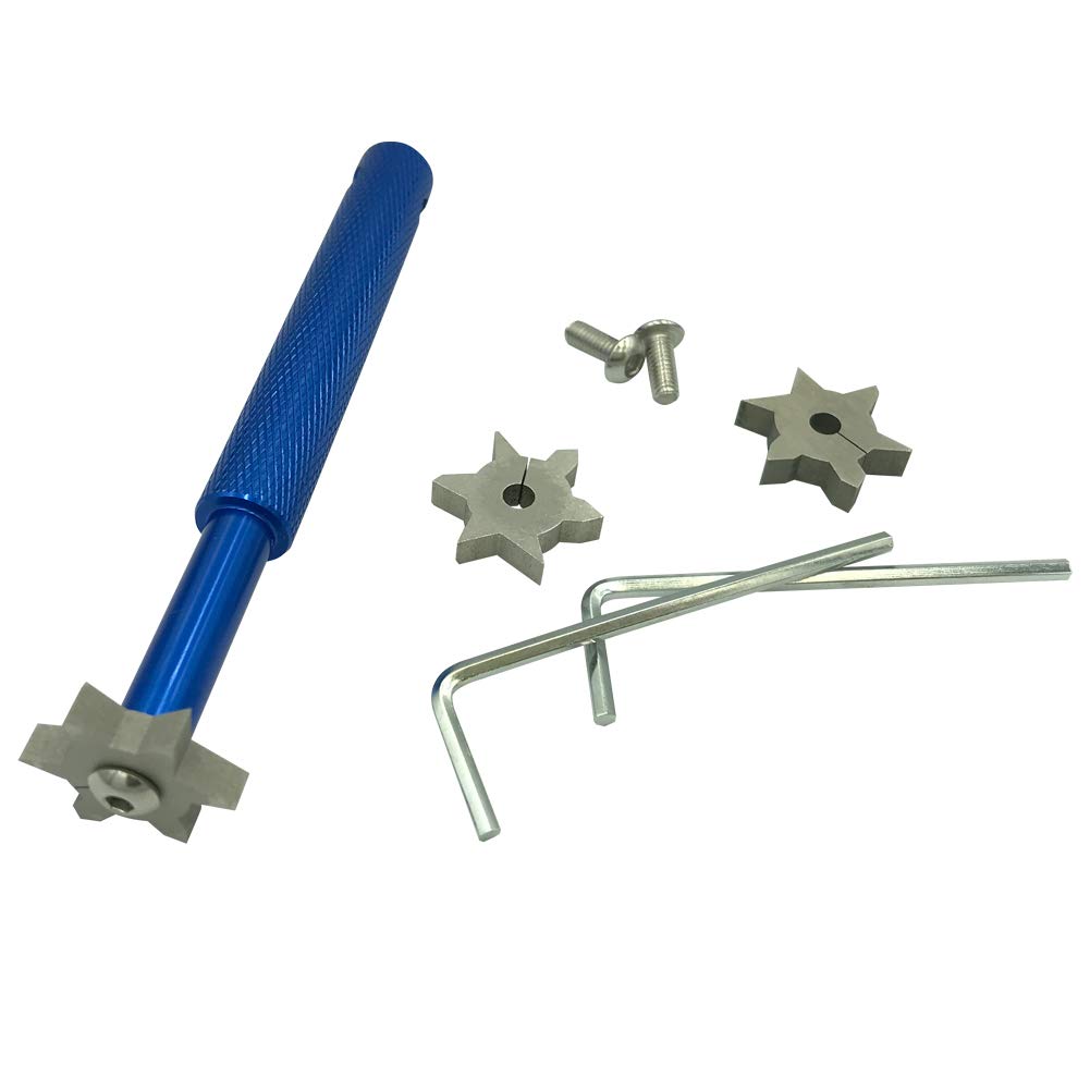 X·CELLENTReplaceable Golf Club Groove Sharpener Groove Cleaner with 6 Blade Cutter for All Irons Pitching Sand Lob Gap and Approach Wedges and Utility Clubs, Re-Grooving Cleaning Tool Accessories