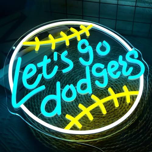 Image of Baseball Neon Sign for Wall Decor Dimmable LED Baseball Team Neon Light for Man Cave Dormitory Bar Club Birthday Gifts for Sports Fans Wall Art Size 13.7 * 13.3In (WZCP023)
