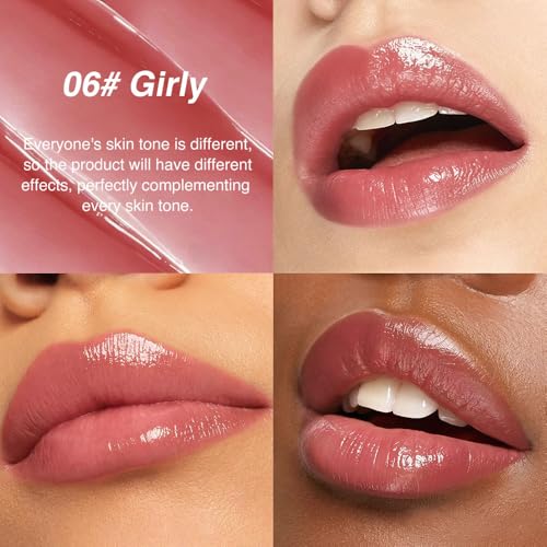 Image of evpct 2Pc Rose Girly Pink Honey Lipstick Moisturizing Lip Balm for Women | Hydrating Formula Tinted Lip Oil Stick, Sheer Lightweight Softening, Shine Glowy Lipgloss Lips Color Tint Stain, Cruelty-Free