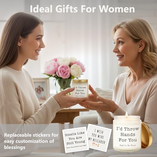 Image of Gifts for Women, Birthday Gifts for Women, Unique Friendship Gift for Womens, Best Friend, Her, Sister, Bestie, Girlfriend, Mom, Funny Scented Candle with Replaceable Stickers