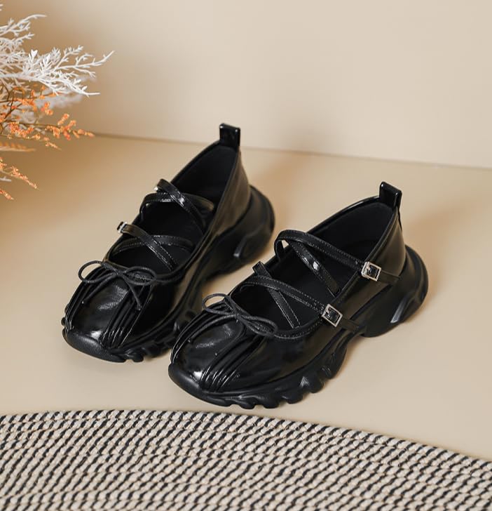 Geerta Sneakerina Ballet Sneaker Shoes for Women Girls with Bow Decorated Flats - Tennis & Racquet Sport Y2K Retro Cute Casual Soft Non Slip Elegant Athleisure Comfortable Walking Lightweight Running2