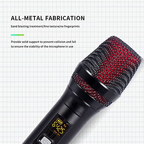 Karaoke Microfoon, Dual Metal Handheld Microfoon Professionele Dynamische Microfoon AA Batterijen met oplaadbare… - Image 4