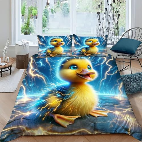 Housse de couette lion infroissable parure de lit microfibre
