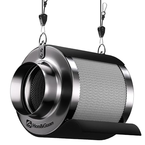 Hon&Guan Aktivkohlefilter Grow 150mm X 200mm, Kohlefilter mit 38mm Dickes RC48 Leichtes Carbon für Geruchskontrolle, Geruchsentfernung Luftwäscher für Rohrventilator, Growzelte, Growbox