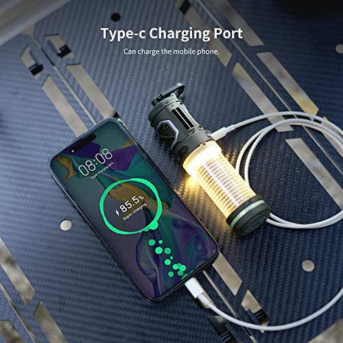 FLEXTAILGEAER Tiny Repeller, Tragbarer Elektrischer Mückenschutz, mit Campinglampe (4 Helligkeitsstufen bis 400lm), 4800mAh Akku, 165℃ Heizfunktion, IPX5 Wasserdicht, für Outdoor & Camping (Schwarz)