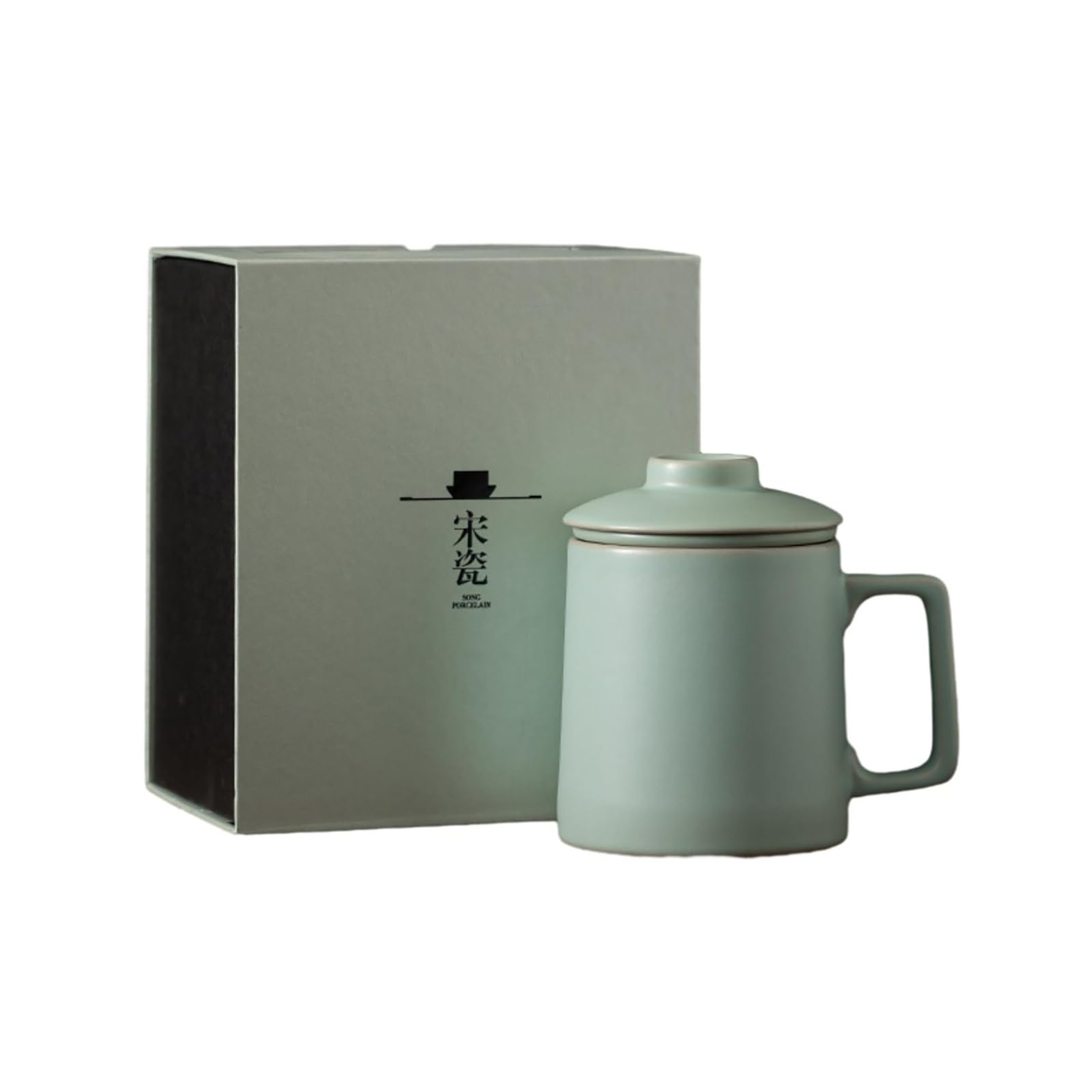 Tasse à filtre en céramique de 400 ml - Couleur unie - Avec couvercle exquis et pratique - Boîte « Gaosheng Cup » - 400 ml