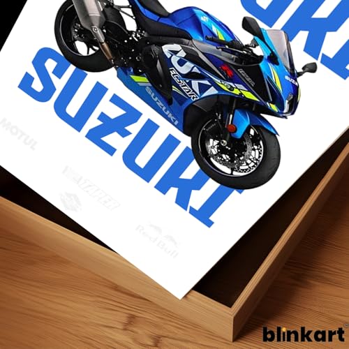 Image of BLINKART Suzuki GSX-RCar Posters Sticker Gift Items for Boys Room Wall Decor || Comes with Double-Sided Tape|| Decoration Bedroom Living Room Office Studio Decor | 12x18 In (A3) - CAR-284