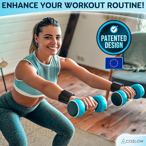 COZLOW Poids pour Chevilles et Poignets pour Hommes et Femmes (Lot de 2, 0,45 kg chacun), Bandes d'entraînement en Silicone pour Le Yoga, la Danse, la Course et la Gym – Image 3