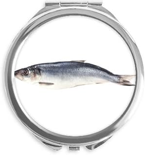 Ocean Fish Activity Long Enlace Hand Compact Mirror Round Portable Pocket Glass