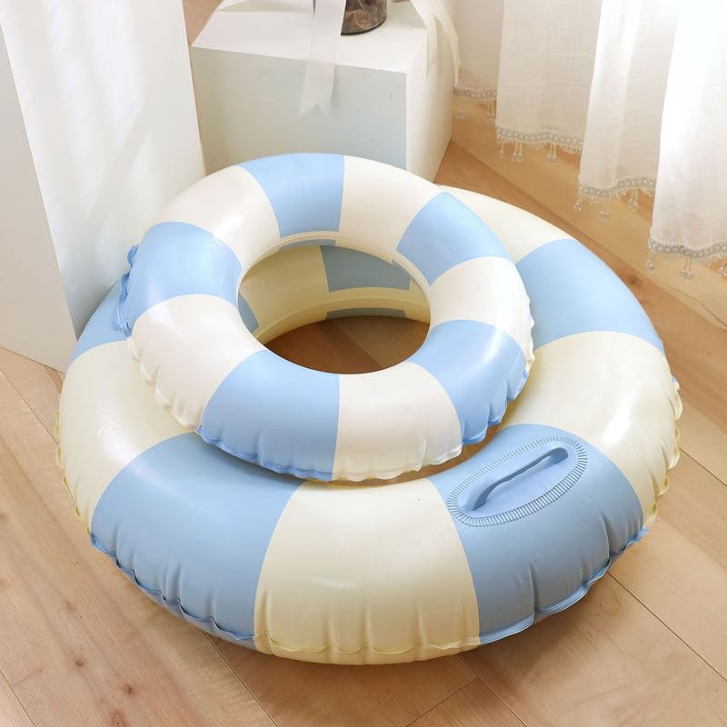 浮き輪 うきわ 60 70 80 90 100 120 子供用 大人用 スイミング 浮具 強い浮力 可愛い ストライプ柄 ins風 夏海遊び 水遊び プールパーティー 海水浴 日光浴 暑さ対策 - 4