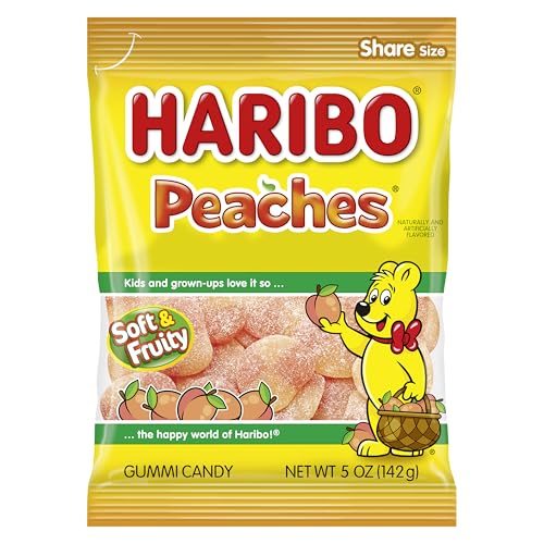 HARIBO Peaches Sugar Coated Gummy Candy, 5 oz. Bag image 4