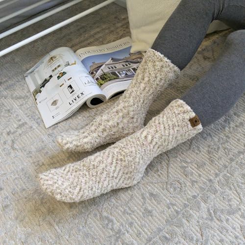 BEARPAW 4 Pair Pack Cozy Super Soft Lounge Socks Multi Pattern Crew Socks4