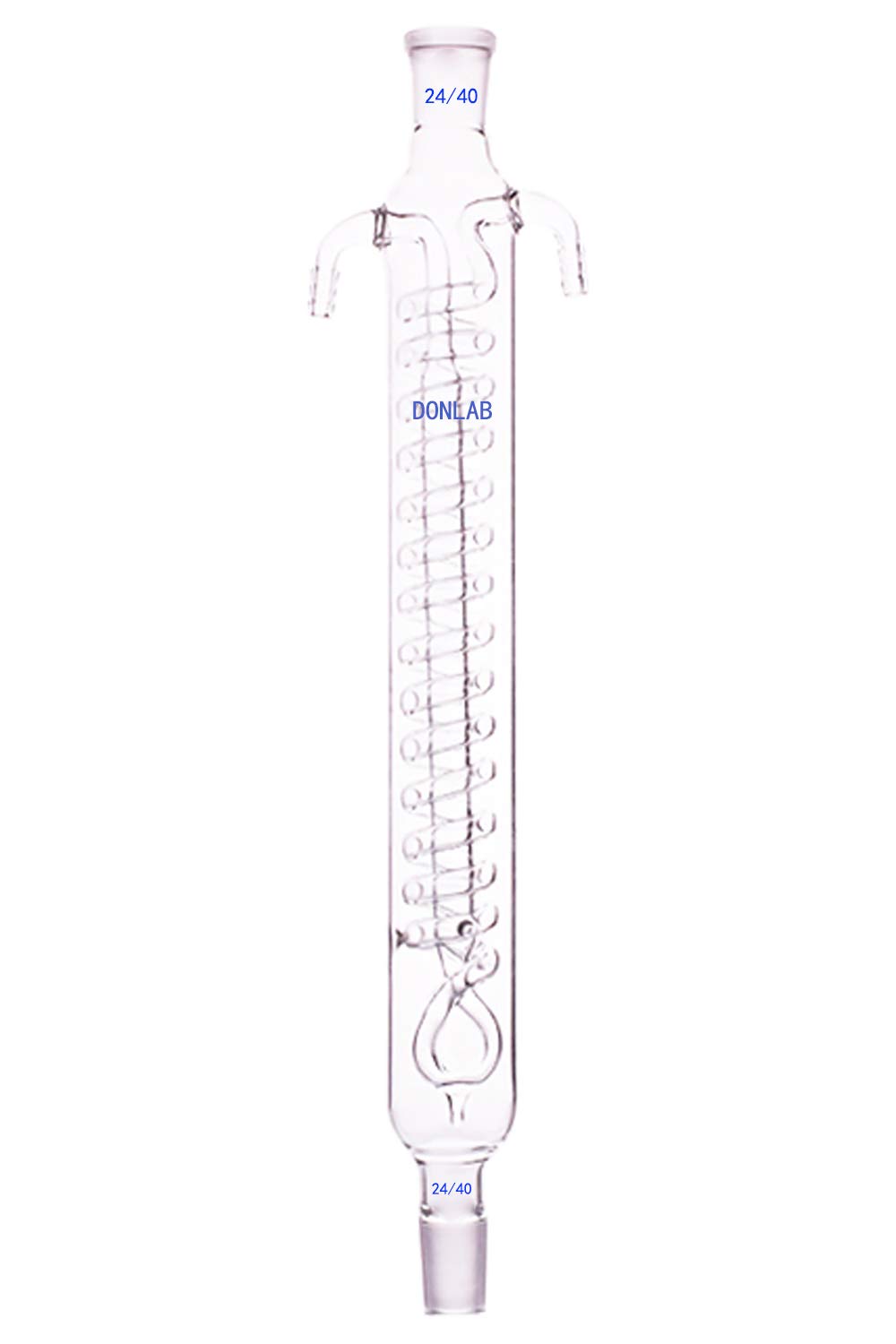DONLAB GCR-0404 Glass 400mm Length,24/40,Dimroth's Reflux Condenser Coil Reflux Condenser,Borosilicate Laboratory Glassware