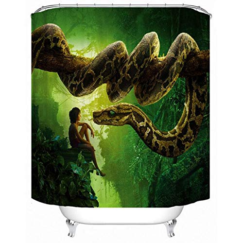 Rideau de douche grand format imperméable style python pour la maison