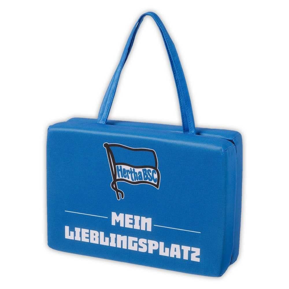 Hertha BSC Berlin Klappsitzkissen - Lieblingsplatz - blau Sitzkissen Kissen Stadionkissen - Plus Lesezeichen I Love Berlin