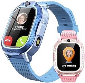 Smartwatch Kinder GPS und Telefon - 2025 Neue ChatGPT AI kinderuhr mit Videoanrufe, Sprachchat, SMS, WiFi, 47 Spiele, Schulmodus, 4 Sportmodi, Kindergeschenke für Teenager ab 5-13 Jahren(Blau)