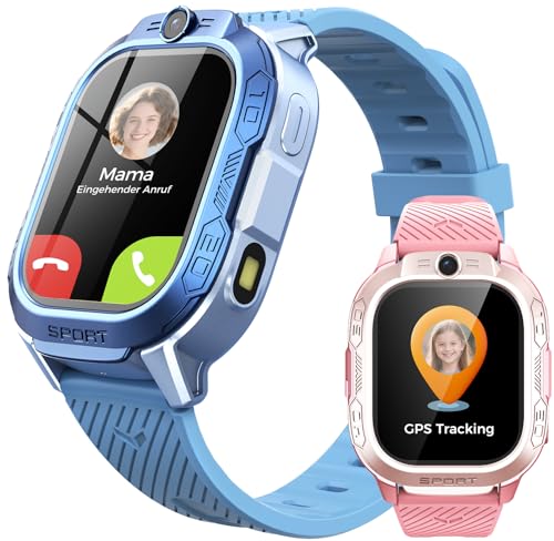 OIKKEI Smartwatch Kinder GPS und Telefon - 2025 Neue ChatGPT AI kinderuhr mit Videoanrufe, Sprachchat, SMS, WiFi, 47 Spiele, Schulmodus, 4 Sportmodi, Kindergeschenke für Teenager ab 5-13 Jahren(Blau)