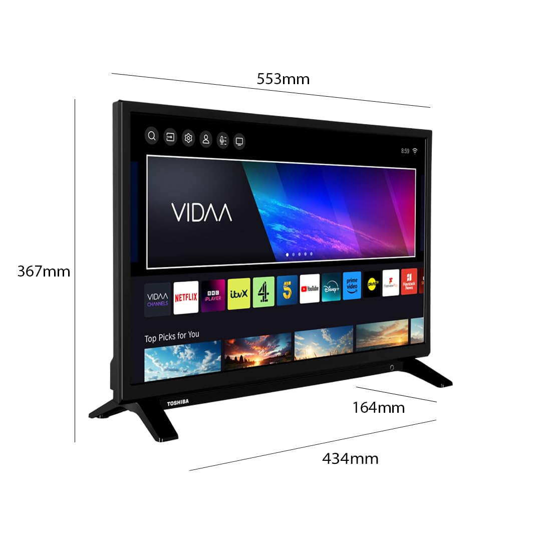 Toshiba 24”WV2463DB HD Ready Smart VIDAA TV, HDR, Freeview Play