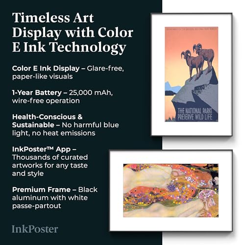 Image of Affresco 31.5 inch - Color Screen E Ink Spectra 6 - Up to 1 Year on One Charge - Paper-Like and Health-Conscious: Silent, no Blue Light - Aluminium Body - Thousands of Artworks in Application
