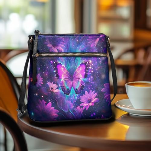 Image of Leather Women Crossbody Hobo Bag Satchel Purse Handbag with Adjustable Shoulder Strap and Zipper Pockets