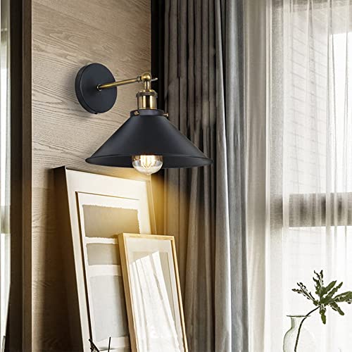 Aplique de pared negro industrial y ajustable para interiores loft 6
