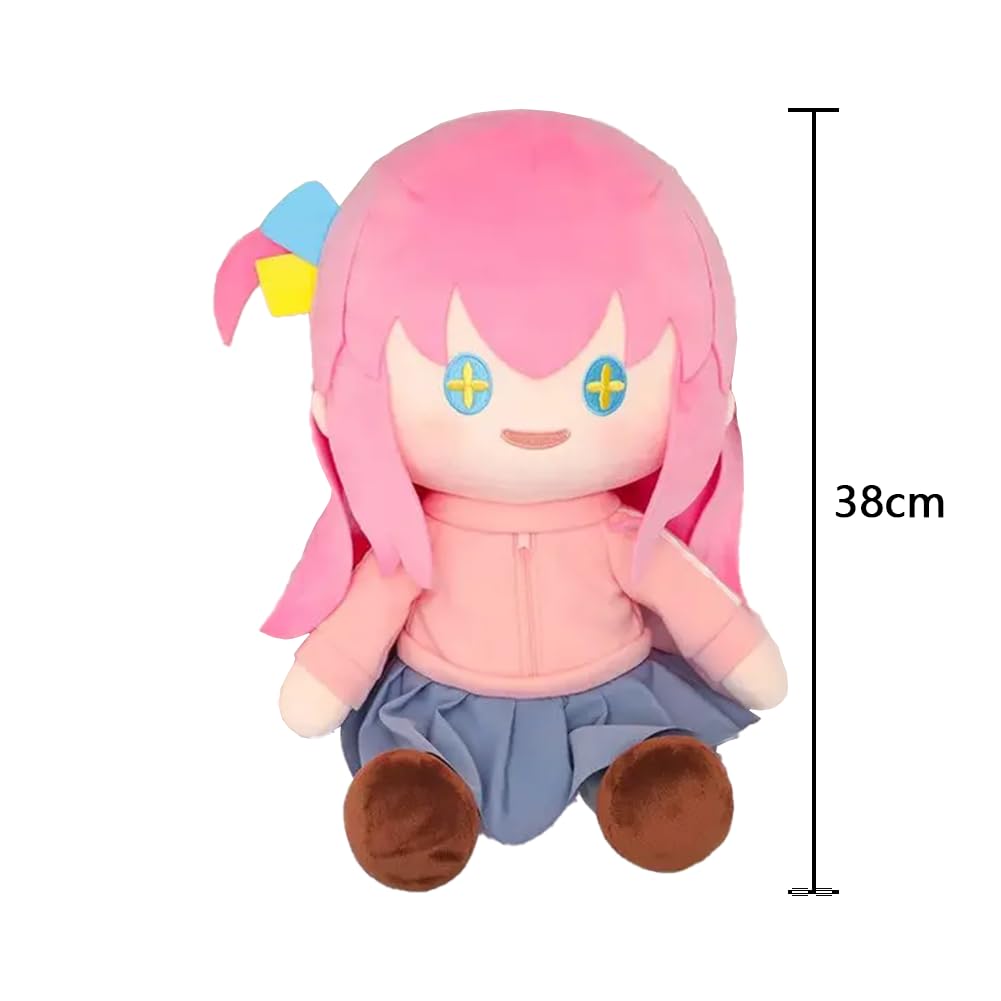 Goto Hitori Plüschfigur, 38 cm, Goto Hitori, gefülltes Plüschkissen, sitzende Pose, Anime, weiches Kissen, Heimdekoration, Sammlerstück, Geschenk