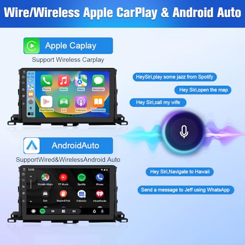 Image of Car Radio Stereo for Toyota Highlander 2014-2019 Built in Carplay /Android Auto,Android Head Unit 4G RAM 64GROM with WiFi GPS Navigation BT DSP 48-EQ SWC AM /FM Radio (No Backup Camera)