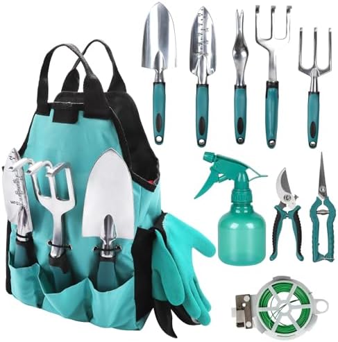 Garden Tools, Gardening Tool Set with Non-Slip Handles, Lightweig...