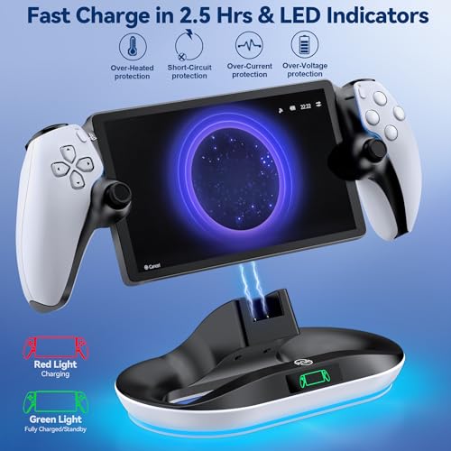 Charging Stand for PS Portal Remote Player, PS Portal Charging Dock with Light Modes, PS Portal Stand Charger, Portal Dock Station with Magnetic Connector, PS Portal Holder Base PSP Consoles - Image 4