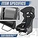 Auto Dynasty Racing Seat Universal Universal Suede Leather Fixed Position Bucket Seats with Side Mount Sliders, 37.75 (H) x 21.25 (W) x 21.25 (D) Inches, Black