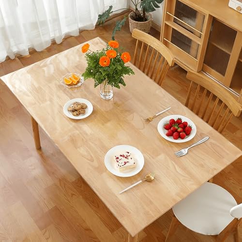 Nappe transparente rectangulaire protecteur table bois 60x60 - 2