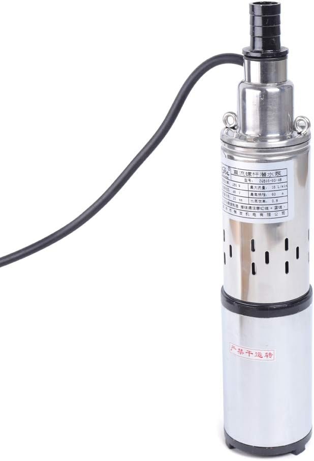 Solar Power Water Pump, Deep Well Submersible Pump, 12V 24V 48V DC Bore Hole Pump, Submersible Well Pump for Industrial, Irrigation, Home Use (48V 280W)
