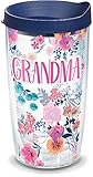 Tervis 1314919 Grandma Dainty Floral Insulated Tumbler with Wrap and Lid, 16 oz - Tritan, Clear