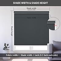 Vista 6 de Changshade JZROL33BK72Z - Persiana enrollable opaca con cenefa de cassette, para oscurecer la habitación, sin cordón, persianas enrollables