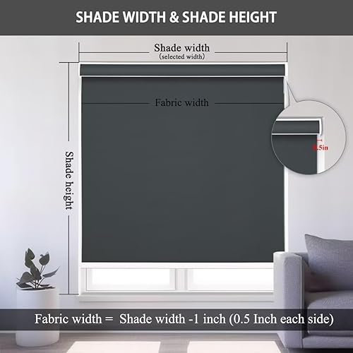 Miniatura 6 de Changshade JZROL21BK72ZCK - Persiana enrollable opaca con cenefa de cassette, para oscurecer la habitación, sin cordones, persianas enrollables para