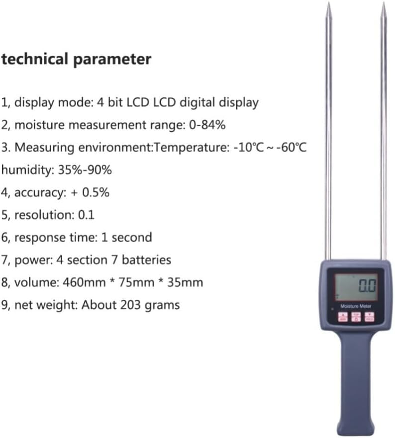 TK100H Hay Moisture Meter - Portable Digital Moisture Tester for Forage, Bale, and Agricultural Applications, High Accuracy Conductivity Moisture Analyzer with Auto Temperature Compensation