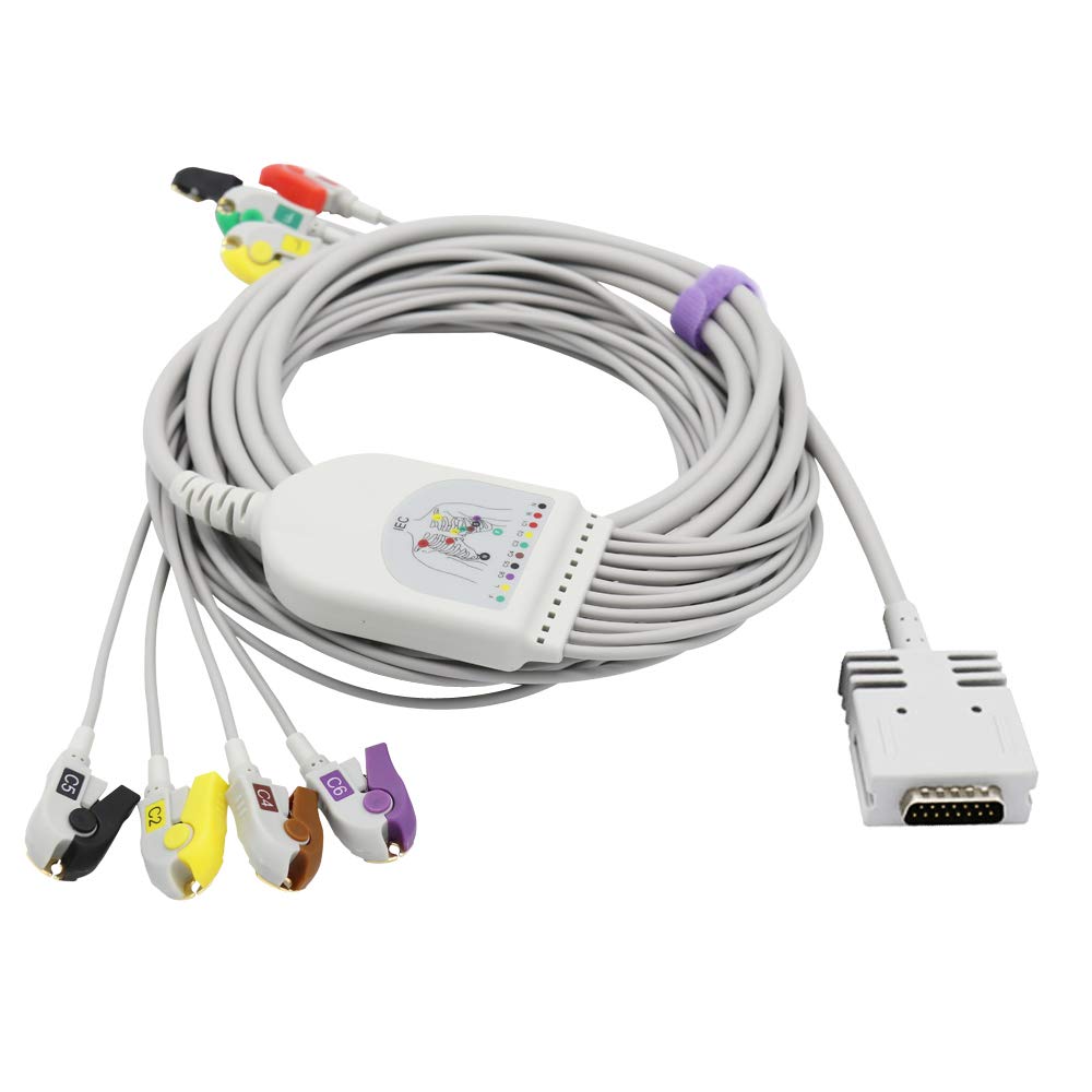 Sino-KCompatible Burdick E350, E350I, E550, E560, Eclipse LE, EK10, Elite, Elite II EKG Cable 10 Lead IEC Pinch/Grabber European Standard Connector CE/FDA Approved
