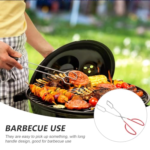 BESTonZON Scherenzange Edelstahl Lebensmittelkuchen Scherenzange Gummigriff Holzkohlezange Clipklemme für Picknick-Grill Draußen