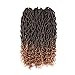 Goddess Locs Crochet Hair 18 Inch 3 Packs Wavy Curly Ends Goddess Faux Locs Crochet Hair for Black Women Pre Looped Crochet Braids Synthetic Hair Extensions (24 Strands/pack,#1B/27)