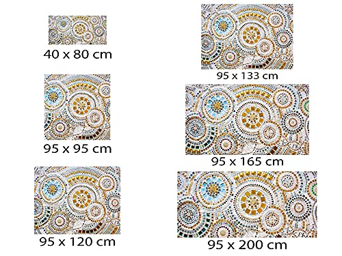 Oedim Circles Imitation Gresite Multi-Coloured PVC Rug, Multicolor, 95 x 120 cm - Image 3