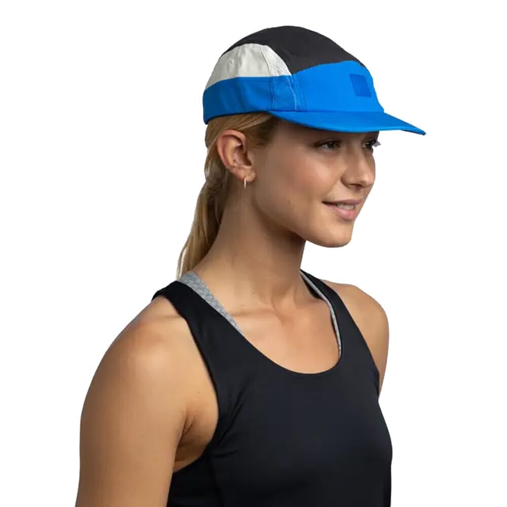 Buff®| Cap 5 Panel Go Men, Women, Adults, Flexible, UPF50, Adjustable, Sustainable, Lightweight, Running, Recycled Materials, Comfortable Domus Blue