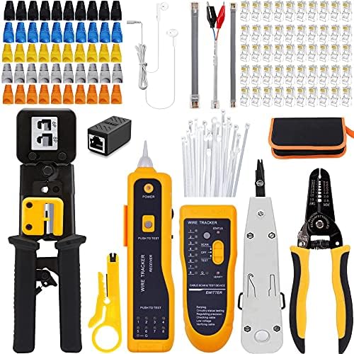 LUBEIN RJ45 Crimp Tool, Punch Down Crimper for PassThrough